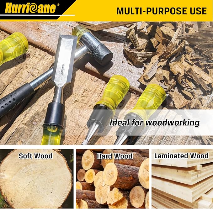HURRICANE 4 Piece Wood Chisel Set - Image 6
