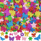 700 Pcs Glitter Foam Stickers, Butterfly & Flower & Bow Shapes Stickers by Unknown