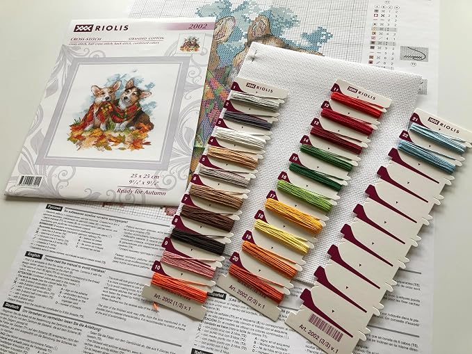 RIOLIS - Ready for Autumn 2002, Dogs Cross Stitch Kits 9¾" x 9¾", Counted Cross - Image 5