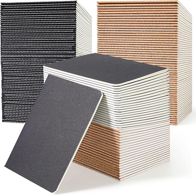 feela 170 Pack Blank Kraft Notebooks, Unlined Sketchbook Mini Cute Note Pad by feela