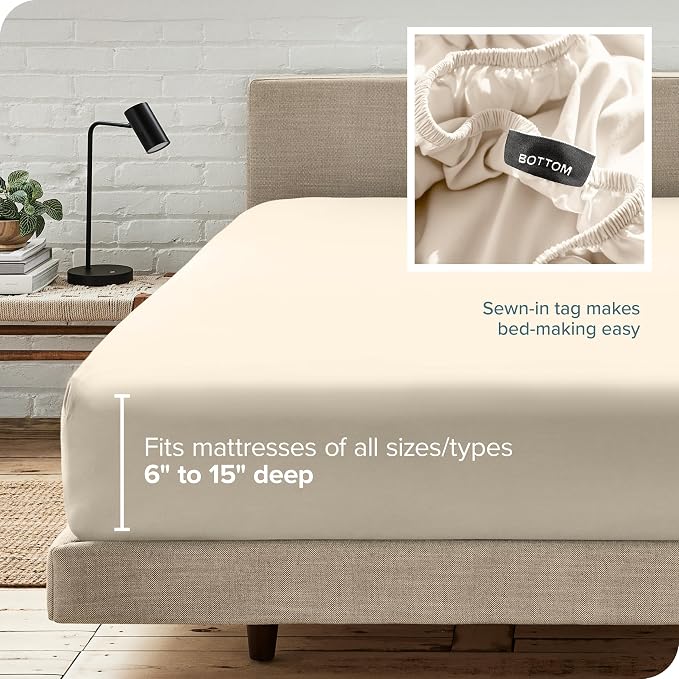 Bare Home Fitted Bottom Sheet Split Head Flex King Size - Image 7