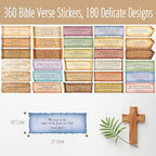 360PCS Bible Verse Stickers, 180 Retro Typewriter Style Designs Christian - Image 2