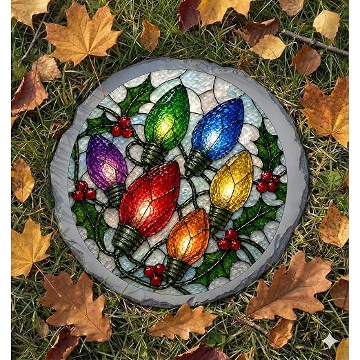 Magnolia Garden 10-Inch Christmas Light Strand Stepping Stone - Image 6