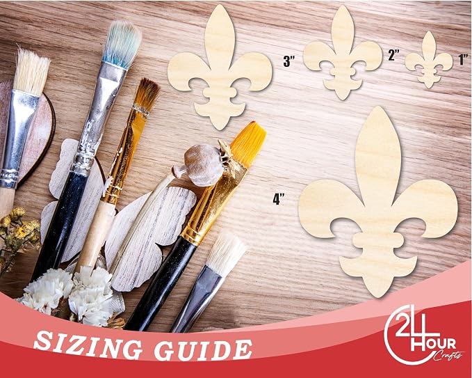 Unfinished Wood Fleur di Lis Shape | Saint's Football | France | DIY Craft - Image 4
