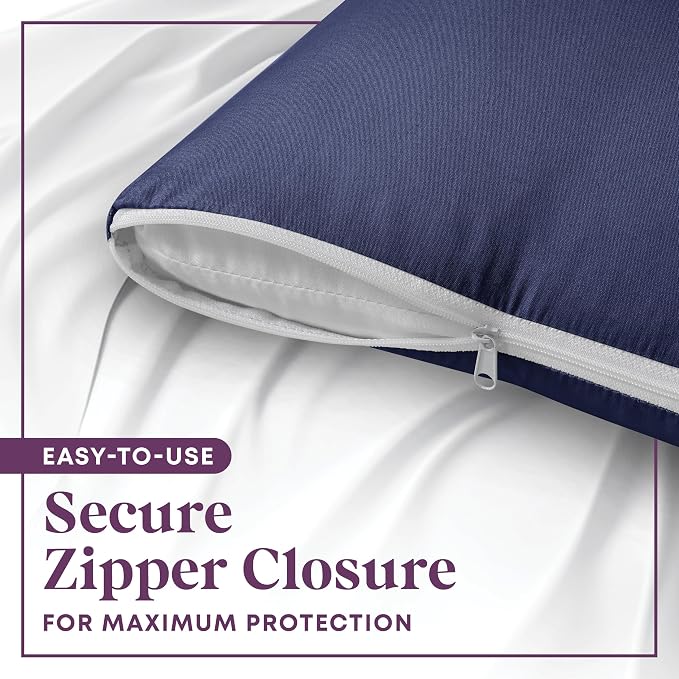 CirclesHome Pillow Protectors 2 Pack Standard Zippered - Image 3