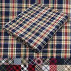 Pico Textiles 4 Yards Bolt Blue Red Tan Tartan Plaid Flannel Fabric by PicoTextiles