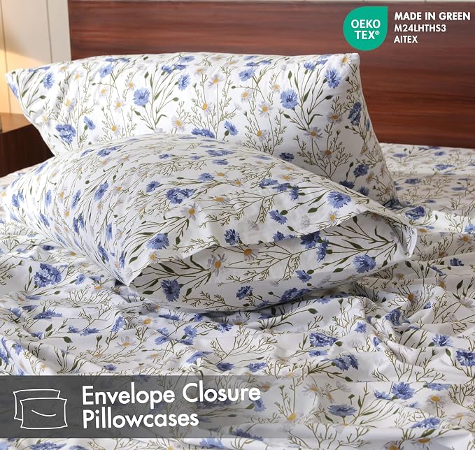 RUVANTI 100% Cotton Sheets – Split King Size Percale Bedding, Cooling & - Image 5