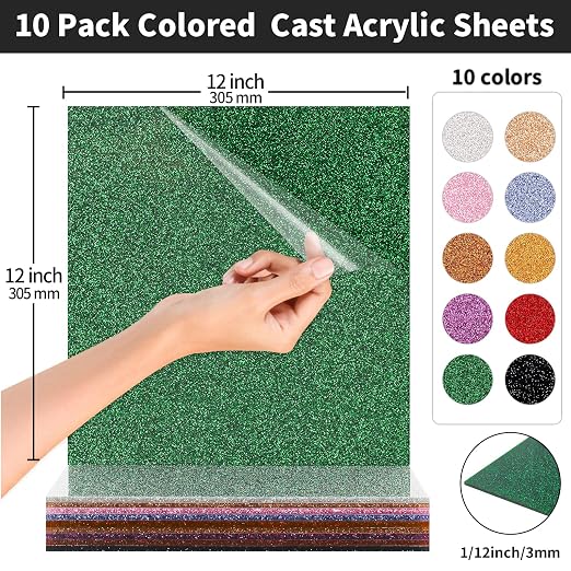 12 x 12 inch Glitter Acrylic Sheets 1/8" Thick - Image 7