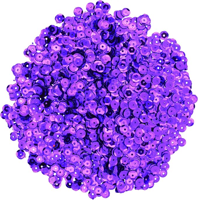 Mandala Crafts 6mm Cup Round Purple Sequins - Image 2