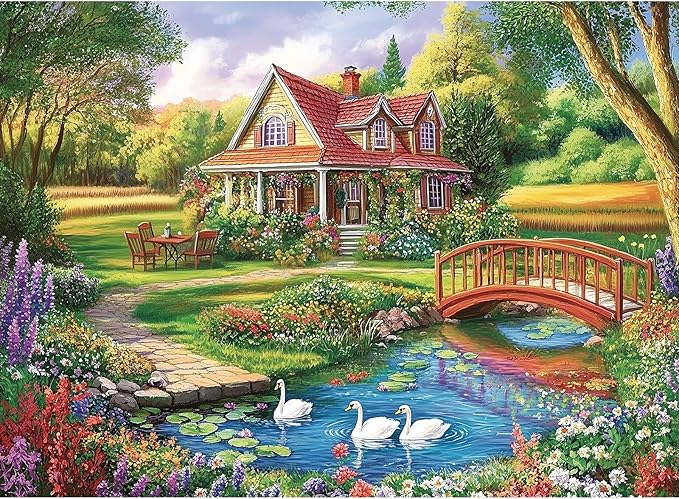 300 Piece Jigsaw Puzzle for Adults, Floral Countryside Jigsaw Puzzle, by Unknown