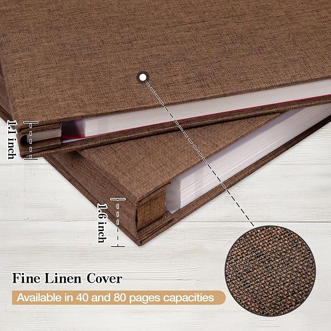 potricher Large Photo Album Self Adhesive 3x5 4x6 5x7 8x10 10x12 Pictures Linen - Image 5