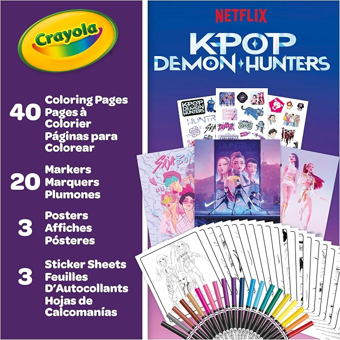 Crayola Kpop Demon Hunters Art Case, Coloring & Sticker Craft Kit, Gift - Image 3
