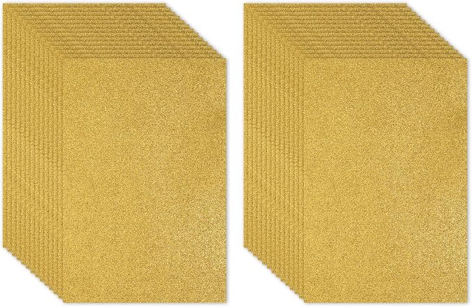 PATIKIL 30Sheets Yellow EVA Glitter Foam Sheet 11.8 x 7.9 Inch 2mm Thick by PATIKIL