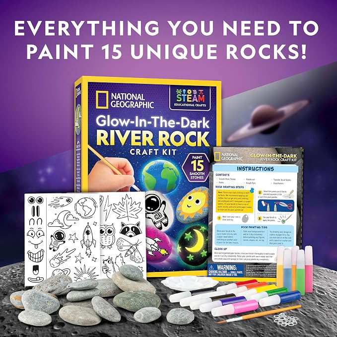 NATIONAL GEOGRAPHIC Glow in the Dark Rock Painting Kit - Image 6