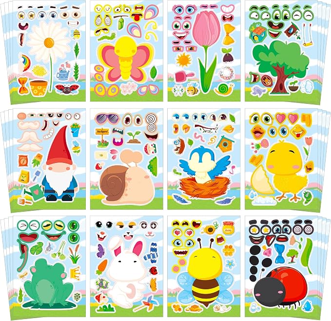 Aowplc Spring Make-a-Face Stickers by Aowplc