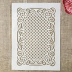 TIAMECH A4 Reusable Vintage Floral Frame Stencil by TIAMECH