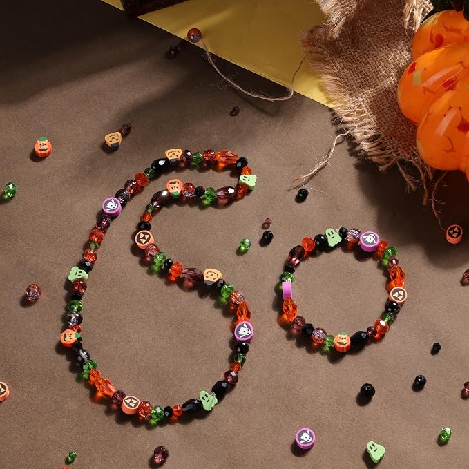 ZHIYUXI 1150PCS Halloween Glass Beads Orange Pumpkin Beads Jewelry Making | - Image 5