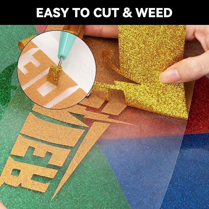 Aoder Black Glitter HTV Heat Transfer Vinyl - Image 5