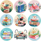 8 Pcs Book Diamond Art Coasters Kit by Fotasmua