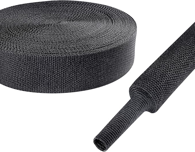 Heat Shrink Wire Loom 2:1 Shrinkable Braided Cable Sleeve 3/4 Inch ID-88ft by BuyUneed