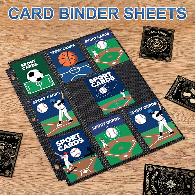 30 Pack 9 Pocket Page Protector, 540 Pockets Black Card Binder Sheets, Trading - Image 6