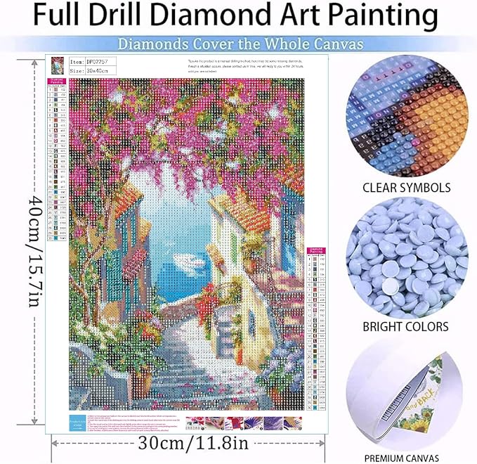 WUDWL Diamond Art Kits for Adults Beginner, Seaside Town DIY Modern Diamond - Image 4