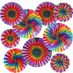 Outus Tie Dye Party Supplies Groovy Hippie Hanging Paper Fans Classroom by Outus