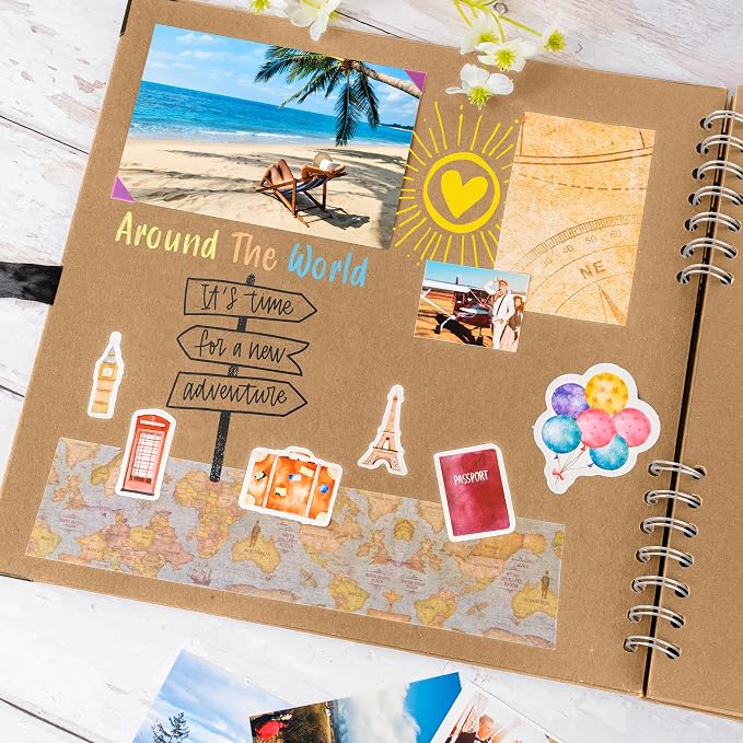 Bstorify Large Scrapbook, 11 x 11 inch, 40 Sheets Brown Thick 200 GSM Kraft - Image 6