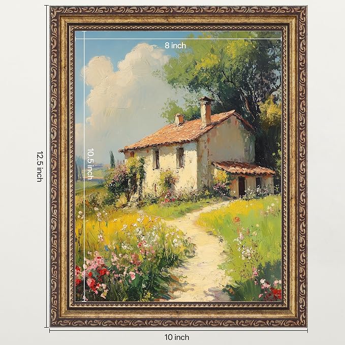 eletecpro 8.5x11 Vintage Picture Frame, Glass Cover, Bronze Gold, Horizontal or - Image 3