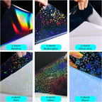 36 Sheets Holographic Sticker Paper Holographic Clear Vinyl Self Adhesive - Image 3