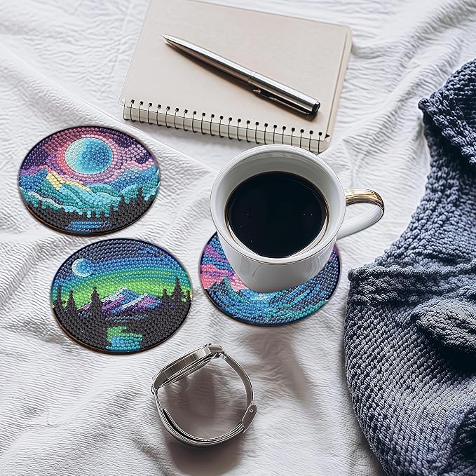Bulerrylulu 12 Pcs Landscape Diamond Painting Coasters Kits - Image 3