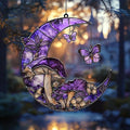 Butterfly Mushroom and Moon Suncatcher Nature Lover Acrylic Window Hanging by Unknown
