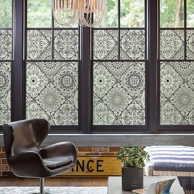 DKTIE Geometric Line Frosted Glass Window Film Door Window Covering Day and - Image 8