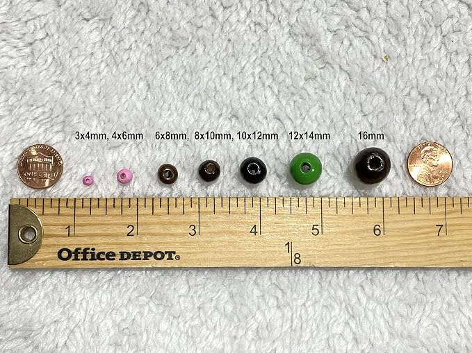 AD Beads Wood Spacer Loose Wooden Craft Beads Big Hole Beads Assorted - Image 4