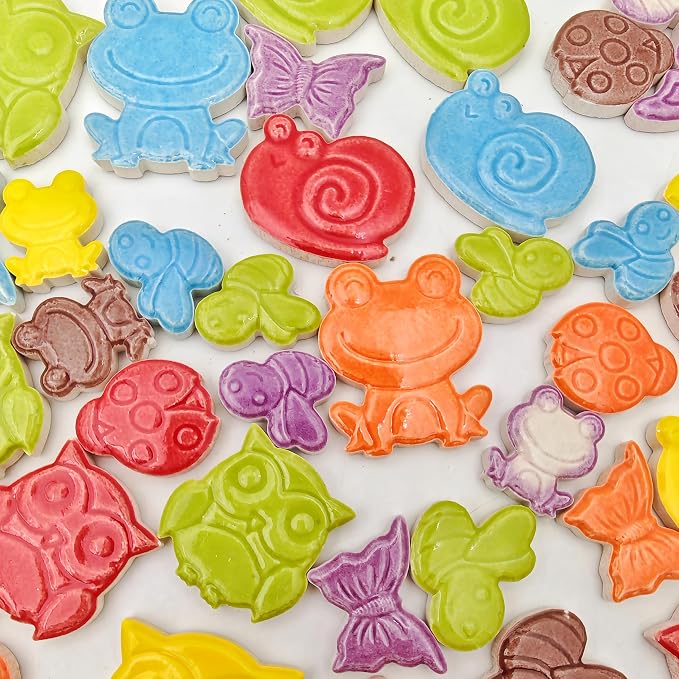 1.1lb Ceramic Mosaic Tiles, Mixed Colour Ceramic Mosaic Pieces - Image 5