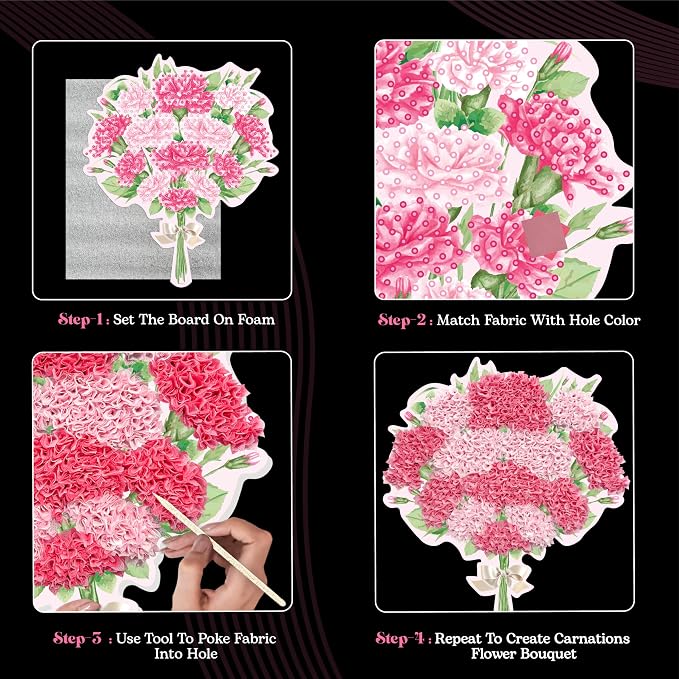 Unwynd Poke Art Carnations Flower Bouquet | Mess-Free Arts and Crafts - Image 7