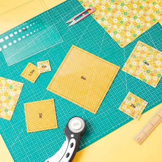 Kigley 8 Pcs Square Quilting Templates and Rulers 1/1.5/2/3/4/5/6/7 Inch - Image 6