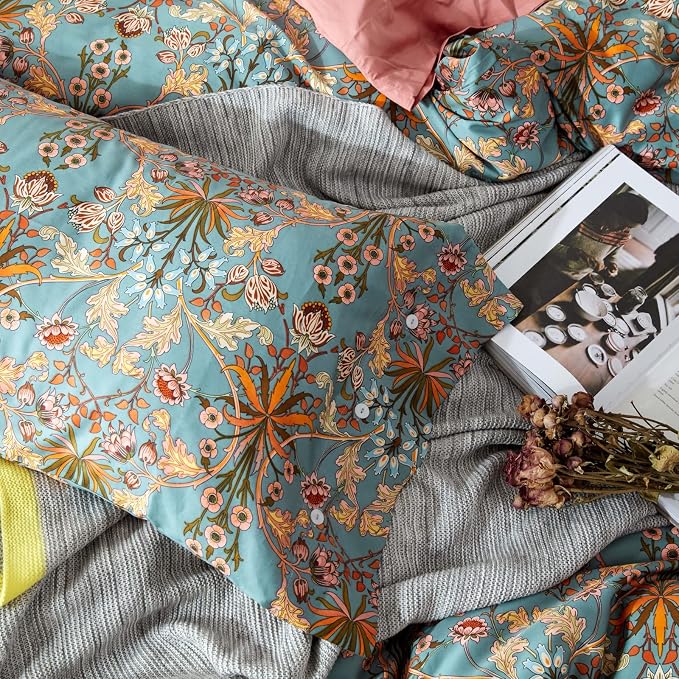 mixinni Vintage Style Garden Flower Duvet Cover Set - Image 6