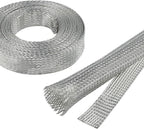 11/16" Wide Tinned Copper Braided Metal Wire Shielding Sleeve Ground Strap by BuyUneed