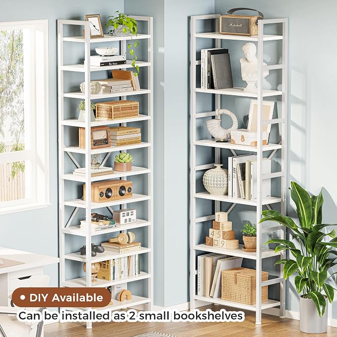 SUPERJARE Triple Bookshelf, Bookcase - Image 4