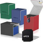 Mlikero 4 Pack Card Deck Box, Commander Deck Box Holds 400+ Single Sleeved Cards by Mlikero