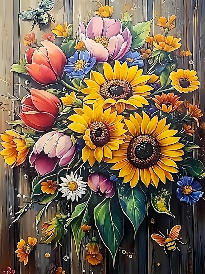 Diamond Paintings Kits for Beginners, Colorful Sun Flower Diamond Art Kits for by GXGLLPZBYZBYHW