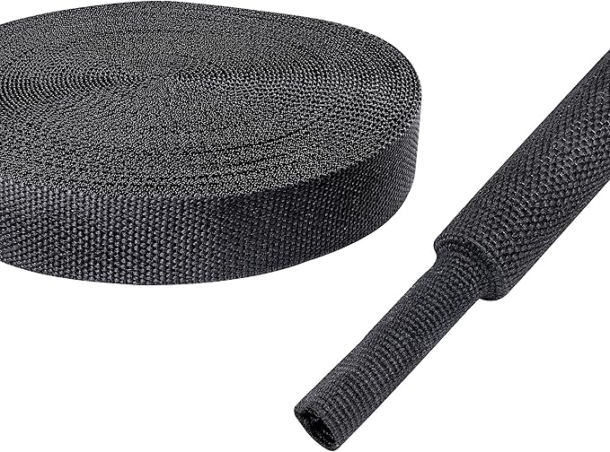 Heat Shrink Wire Loom 2:1 Shrinkable Braided Cable Sleeve 1/2 Inch ID-88ft by BuyUneed