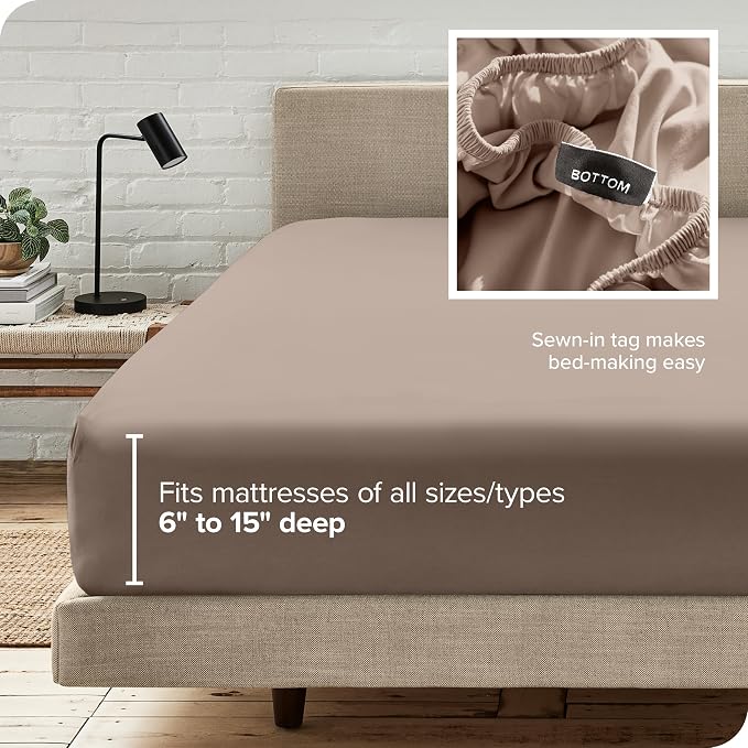 Bare Home Fitted Bottom Sheet Full Size - Image 6