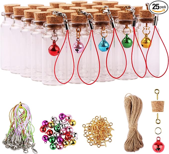 MaxMau 25pcs Small Glass Bottles by MaxMau