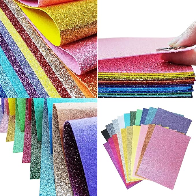 Glitter Felt, Glitter Sheets, 8 x12 inches Felt Glitter - Image 6