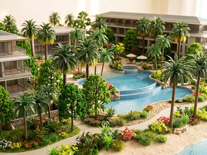 Skylety 35 Pcs Model Trees 6.3-1.2 Inch Mixed Miniature Trees Diorama Supplies - Image 6
