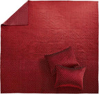 Levtex Home - Cross Stitch Velvet Red Quilt Set - Full/Queen Quilt + Two - Image 5