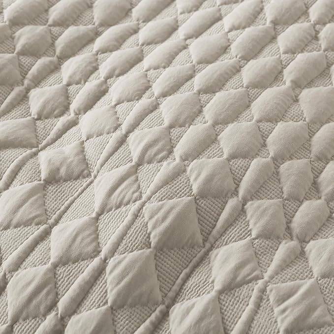 WDCOZY Light Beige Quilt King Size Bedding Set - Image 6