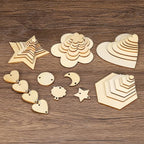 PATIKIL 60mm Wooden Flowers, 50 Pack Unfinished Wood Flowers Blank Wooden - Image 5